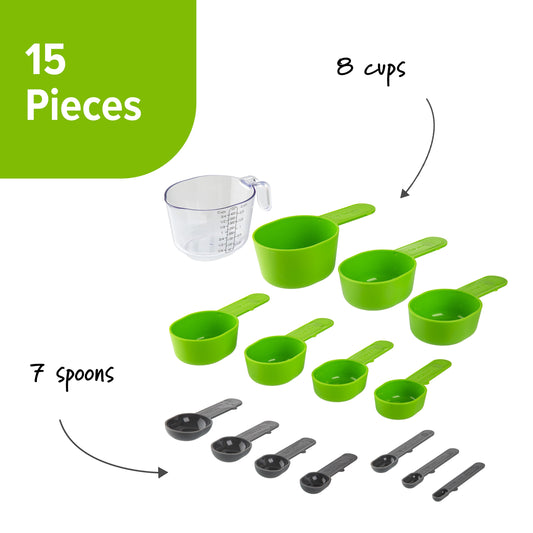 15-delige Maatbeker Set met Magnetische Handvatten