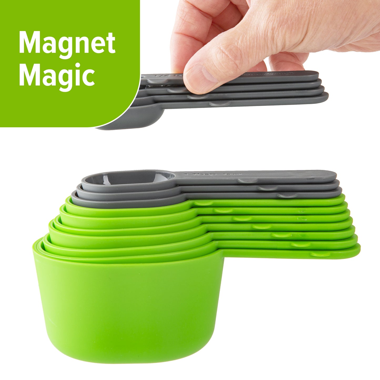 15-delige Maatbeker Set met Magnetische Handvatten
