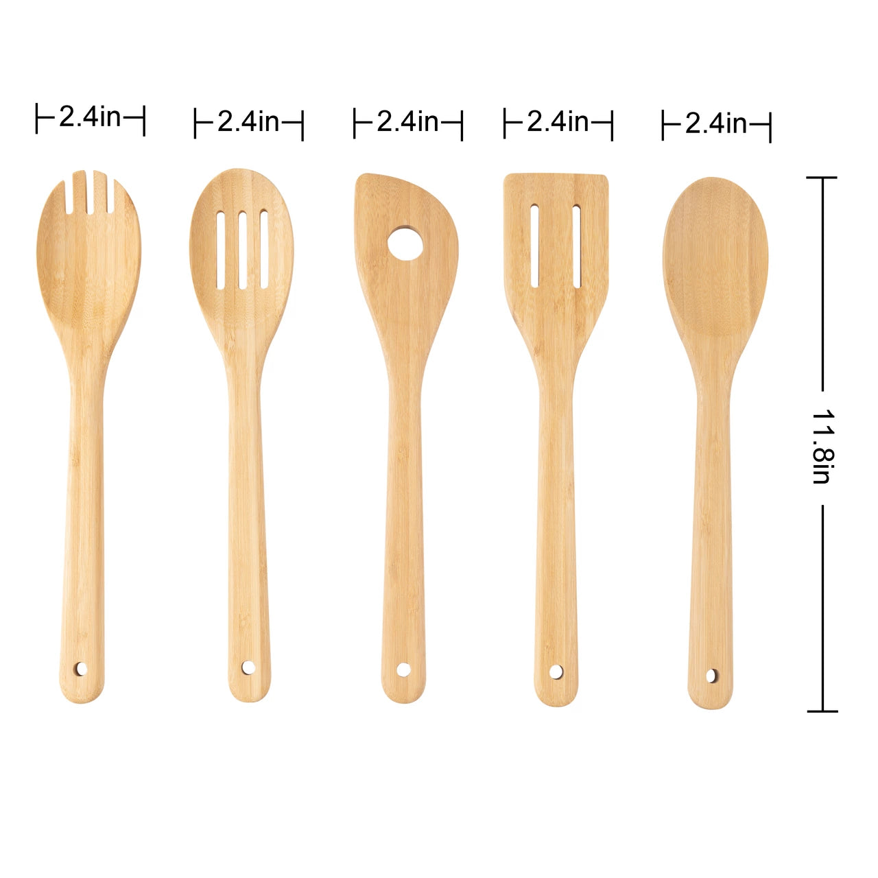 Bamboe Kooklepels 5-Pack, Essentiele Keukenset